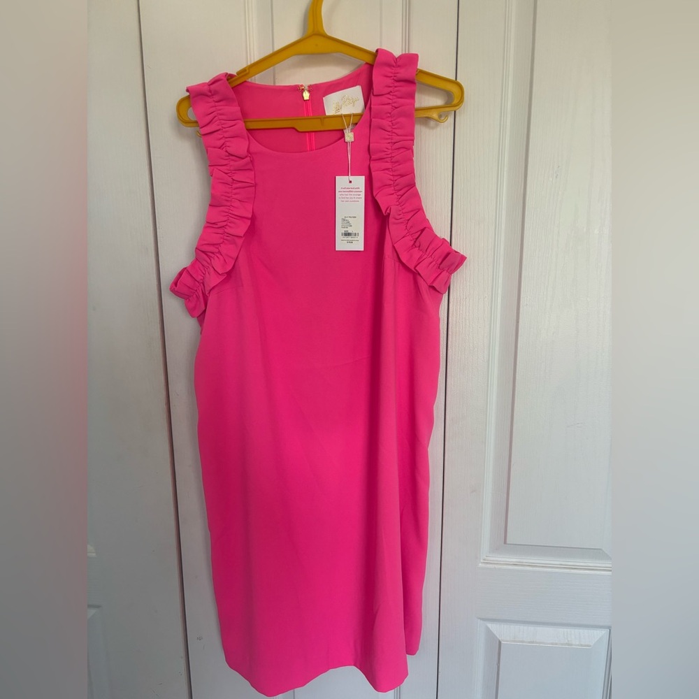 Lilly Pulitzer Bright Pink Ruffle Dress